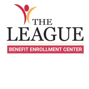 The League Logo with Benefit Enrollment Center in a red box
